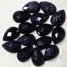 10X15MM FACETED PEAR CABOCHON BLUE GOLD STONE(8PCS/BAG)